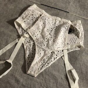 Rare For Love & Lemons Skivvies Eyelet Garter Belt NWT
